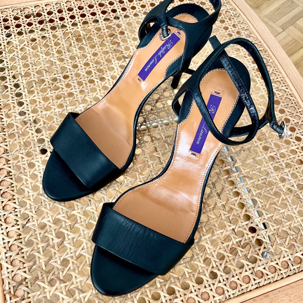 Ralph Lauren Black Leather Sandals